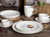 96E-081 Elegant Scallop White Porcelain Dinnerware Set
