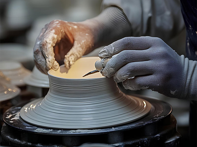 Ceramic tableware raw material control clay forming process for consistent dinnerware quality