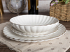 96E-081 Elegant Scallop White Porcelain Dinnerware Set