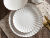 96E-081 Elegant Scallop White Porcelain Dinnerware Set