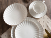 96E-081 Elegant Scallop White Porcelain Dinnerware Set