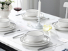 Minimalist Black Rimmed Ceramic White Porcelain Dinnerware Set